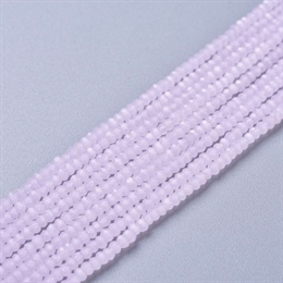 Pearl pink glasperle, linse facet, 1,5x2,5mm, 1 streng